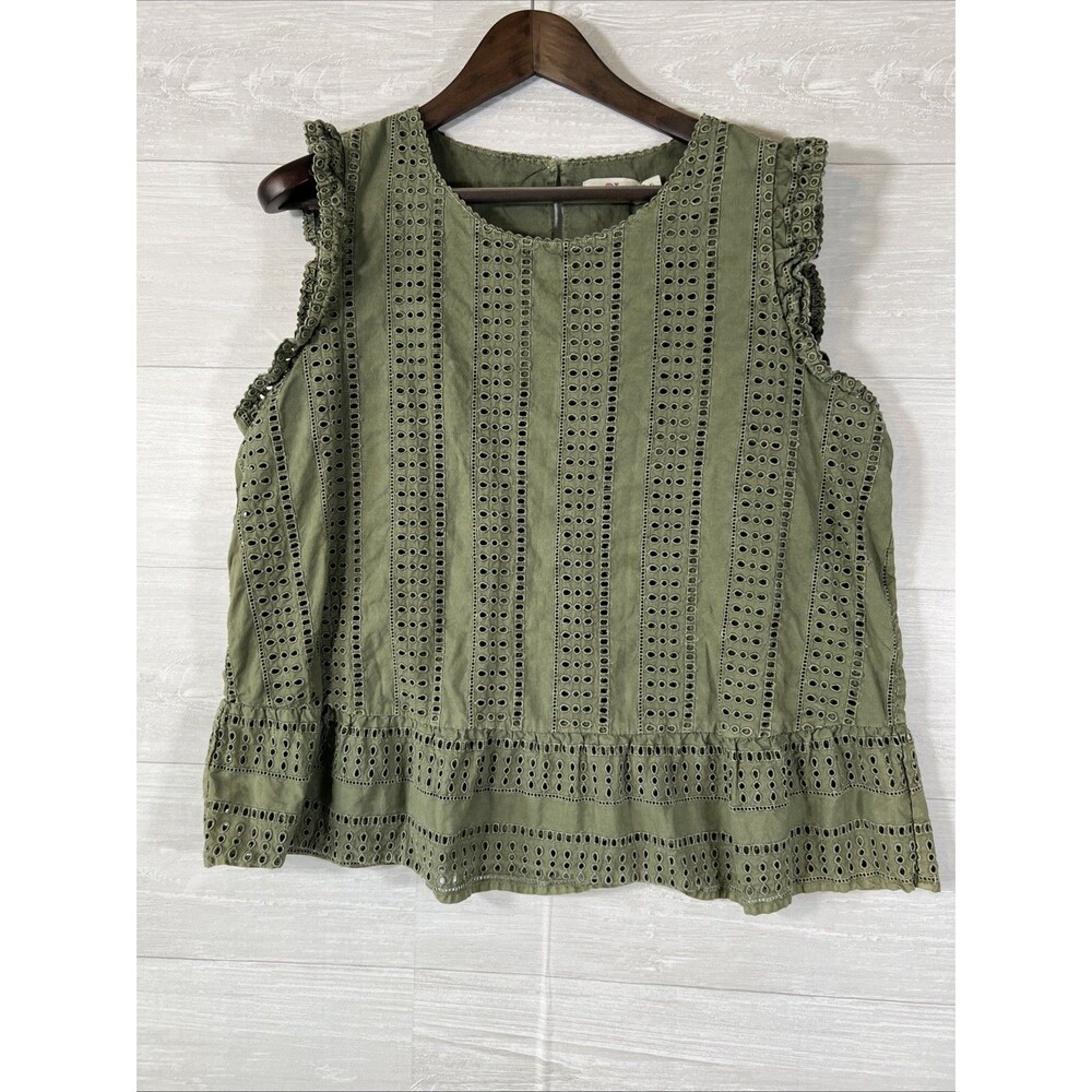 Vineyard Vines Cottage core Whimsical Sleeveless Eyelet Tank  1x Top